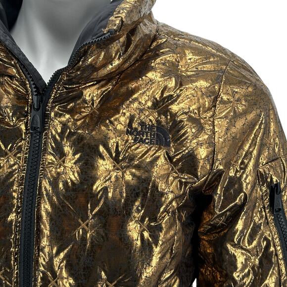 The North Face Women's Holladown Cropped Puffer Jackets XS Metallic Copper Down - Picture 4 of 13